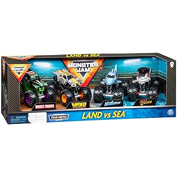 Amazon.co.jp: モンスタージャム、陸対海4パック(墓掘り